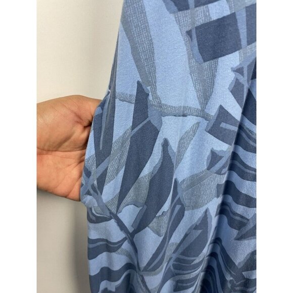 Fresh Produce Blue Sleeveless Palawan Palm Lydia Asymmetrical Hem Dress Size S/M - Picture 4 of 8